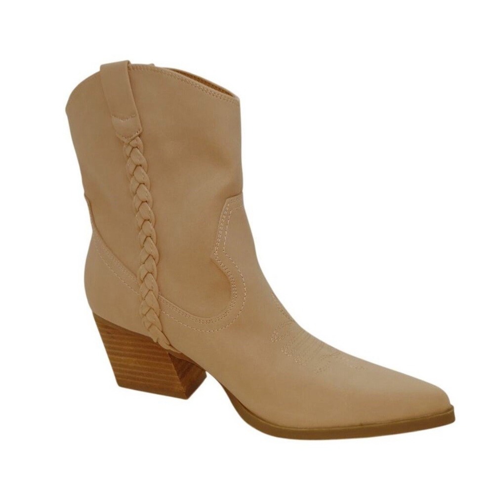 Dolce Vita Women Tan‎ 8.5 Western Cowgirl Boots Chic Cowboy Carter Festival Boho - Picture 2 of 12